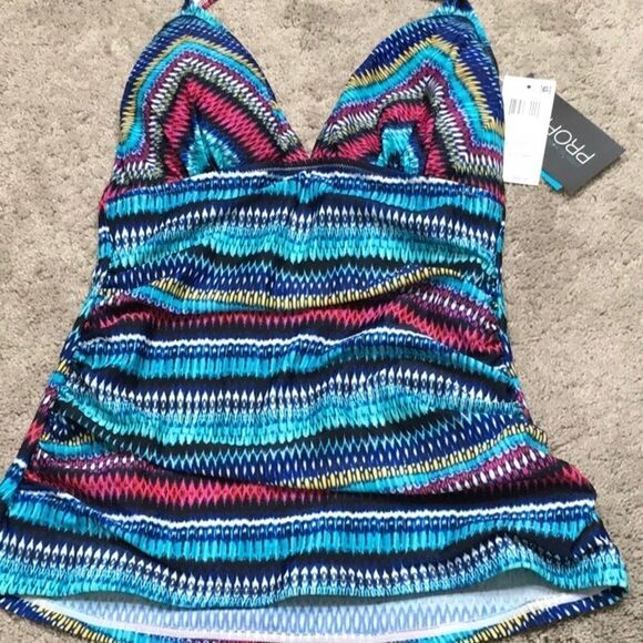 Profile multicolored tankini top. NWT - Picture 7 of 9